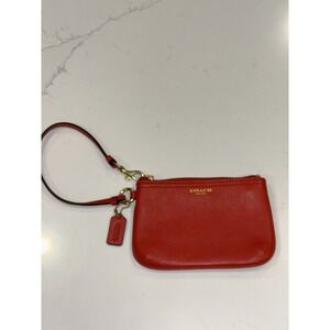 NWOT COACH Leather Red Wristlet